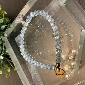 Erimish Light Blue Faceted Beaded Bracelet with tassel